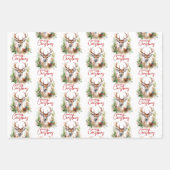 Stilvoll & elegant Deer Christmas Greenery Muster Geschenkpapier Set (Vorderseite 2)