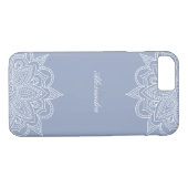 Stilvoll & elegant Duck Blue & White Mandala Lace Case-Mate iPhone Hülle (Rückseite (Horizontal))