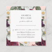 Stilvoll Elegant Floral Rustic Boho Quadratische Visitenkarte (Rückseite)