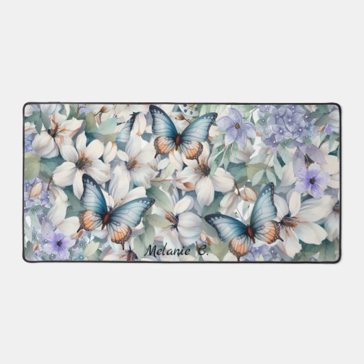 Stilvoll & elegant Florals & Butterflies Schreibtischunterlage (Vorderseite)