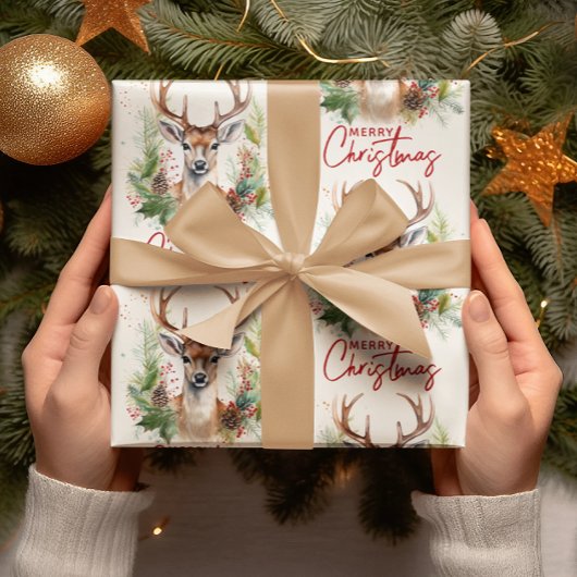 Stilvoll & elegant Grün des Hirschen Geschenkpapier