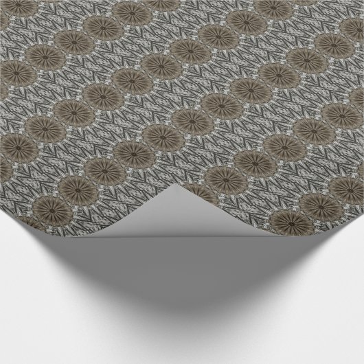 Stilvoll Elegant Kaleidoskop Design Brown Gray Geschenkpapier (Ecke)