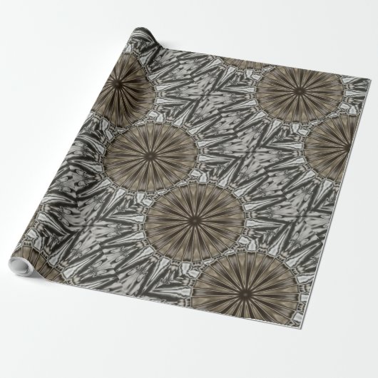 Stilvoll Elegant Kaleidoskop Design Brown Gray Geschenkpapier (Ungerollt)
