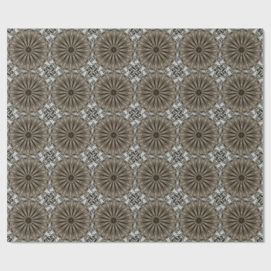 Stilvoll Elegant Kaleidoskop Design Brown Gray Geschenkpapier (Flach)