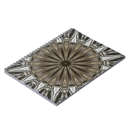 Stilvoll Elegant Kaleidoskop Design Brown Gray Notizblock (Linke Seite)