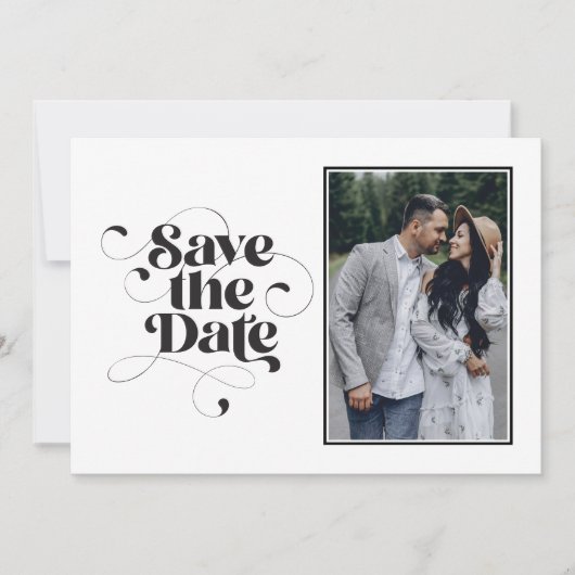 Stilvoll Elegant Moderne Kalligrafie Klassisch Ein Save The Date (Vorderseite)
