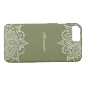 Stilvoll & elegant Olive & White Mandala Lace Case-Mate iPhone Hülle (Rückseite (Horizontal))