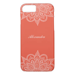 Stilvoll & elegant Orange & White Mandala Lace Case-Mate iPhone Hülle