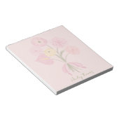 Stilvoll Elegant Pink Bow Floral Notizblock (angewinkelt)