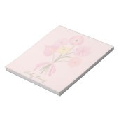 Stilvoll Elegant Pink Bow Floral Notizblock (Rotiert)