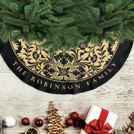 Stilvoll Elegant Red Gold Retro Weihnachten Polyester Weihnachtsbaumdecke