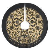 Stilvoll Elegant Red Gold Retro Weihnachten Polyester Weihnachtsbaumdecke (Vorderseite)