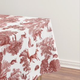 Stilvoll Elegant Red Toile Fox Rabbit Tischdecke