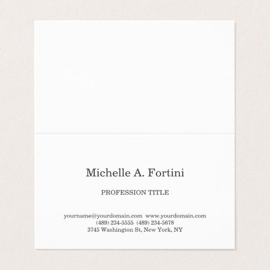 Stilvoll elegant Schlicht Visitenkarten (Außenseite Aufgefaltet)