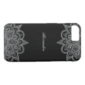 Stilvoll & elegant Schwarz & Weiß Mandala Lace Case-Mate iPhone Hülle (Rückseite (Horizontal))