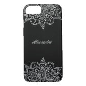 Stilvoll & elegant Schwarz & Weiß Mandala Lace Case-Mate iPhone Hülle (Rückseite)