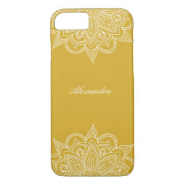 Stilvoll & elegant Senf & White Mandala Lace Case-Mate iPhone Hülle
