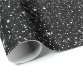 Stilvoll Elegant Sparkling Schwarzer Glitzer Festi Geschenkpapier (Rolleneckpunkt)