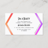 Stilvoll farbig mit White Geometric und Logo Visitenkarte (Rückseite)