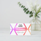 Stilvoll farbig mit White Geometric und Logo Visitenkarte (Stehend Vorderseite)
