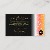 Stilvoll farbiger Glitzer Schwarz mit Logo Visitenkarte (Rückseite)