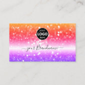 Stilvoll farbiger Glitzer Schwarz mit Logo Visitenkarte (Vorderseite)