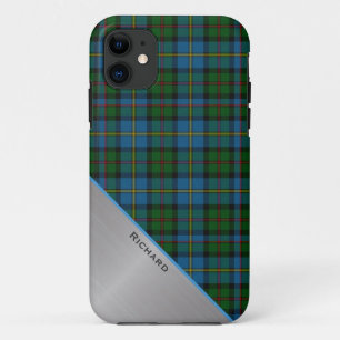 Stilvoll farbiger MacLeod Kariert & Aluminium Look Case-Mate iPhone Hülle
