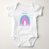 Stilvoll farbiger Regenbogen Baby Strampler (Vorderseite)