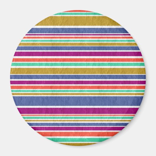 Stilvoll farbiges Streifenmuster Magnet (Vorne)