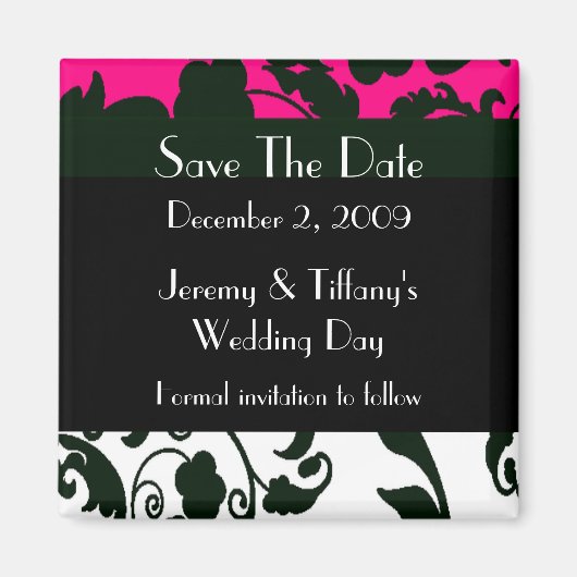 Stilvoll Fleur Elegant Speichern Sie das Date Magn Magnet (Vorne)