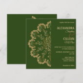 Stilvoll floral Mandala Wedding Einladung (Vorne/Hinten)