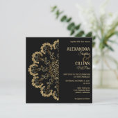 Stilvoll floral Mandala Wedding Einladung (Stehend Vorderseite)