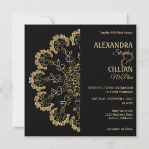 Stilvoll floral Mandala Wedding Einladung