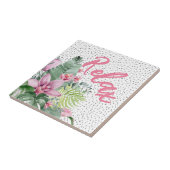 Stilvoll florales Wasser tropisch Fliese (Seite)