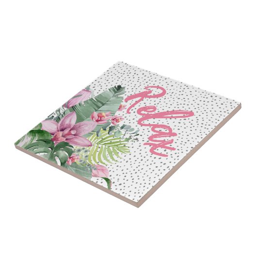 Stilvoll florales Wasser tropisch Fliese (Seite)