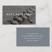 Stilvoll flute Musiker Minimal Blue Visitenkarte (Vorne/Hinten)