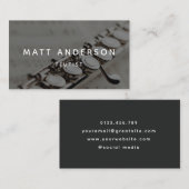 Stilvoll flute Musiker Minimal Gray Visitenkarte (Vorne/Hinten)