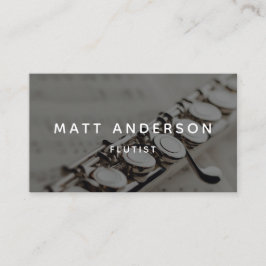 Stilvoll flute Musiker Minimal Gray Visitenkarte