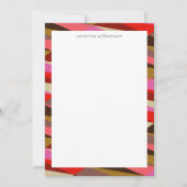 Stilvoll formatierter 60er Geometric Border Person Mitteilungskarte (Vorderseite)