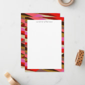 Stilvoll formatierter 60er Geometric Border Person Mitteilungskarte (Vorderseite/Rückseite Beispiel)