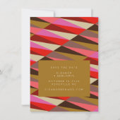 Stilvoll formatierter 60er Geometric Gold Black an Save The Date (Vorderseite)