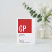 Stilvoll formatierter Text Monogram Red White Beru Visitenkarte (Stehend Vorderseite)