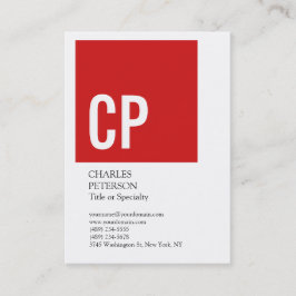 Stilvoll formatierter Text Monogram Red White Beru Visitenkarte