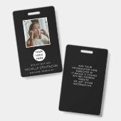 Stilvoll Foto Mitarbeiter Black Ausweis (Vorder- & Rückseite)