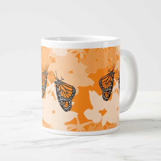 Stilvoll Fütternd Monarch Butterfly Pair Jumbo-Tasse (Vorderseite Rechts)