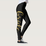 Stilvoll gebürstete Kalligrafie Gold Glitzer Bride Leggings<br><div class="desc">Stilvoll gebürstete Kalligrafie Gold Glitzer Bride Leggings</div>