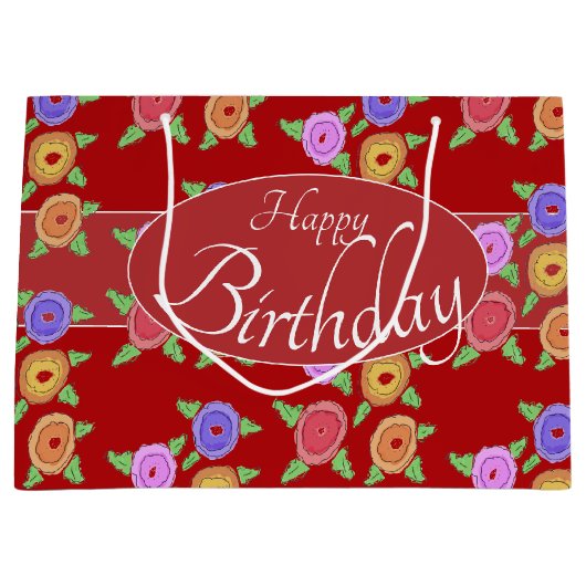 Stilvoll gefederter Designer Große Geschenktüte (Vorderseite)