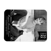 Stilvoll gehefteter Abschluss Announcement Magnet (Horizontal)