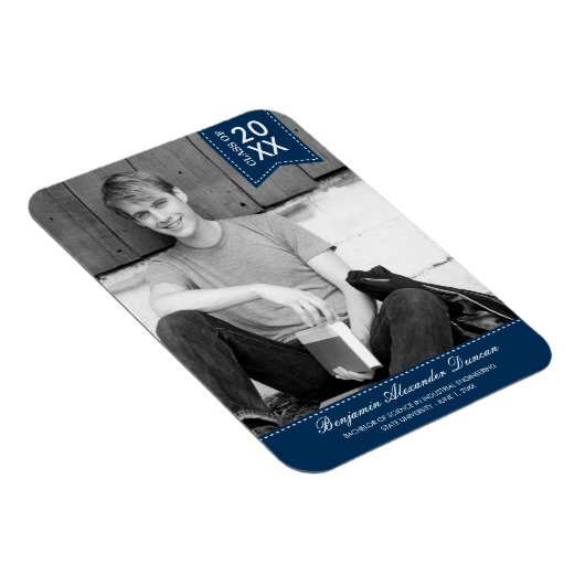 Stilvoll gehefteter Abschluss Announcement Magnet (Rechte Seite)