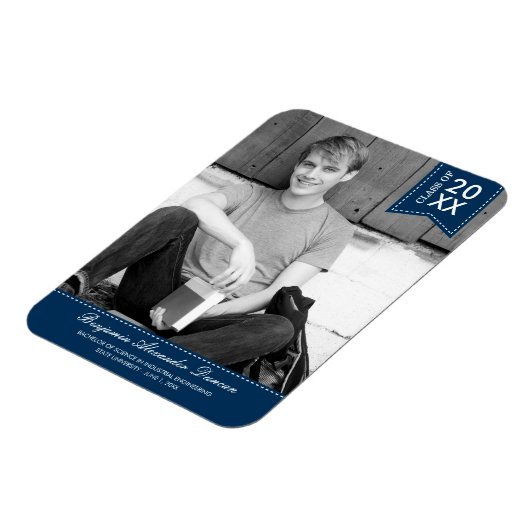 Stilvoll gehefteter Abschluss Announcement Magnet (Linke Seite)